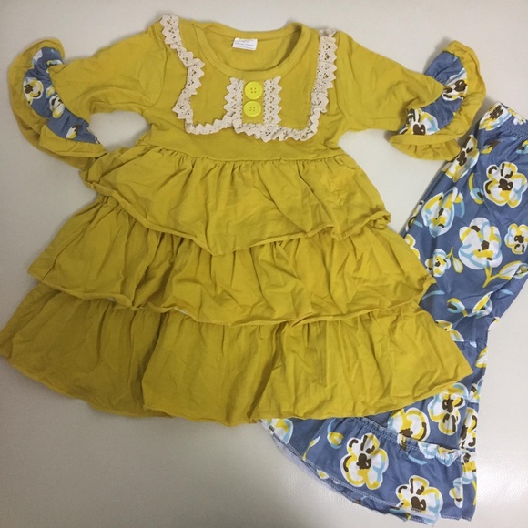 Floral Embroidered Ruffle Pants Set - Picture 5 of 8